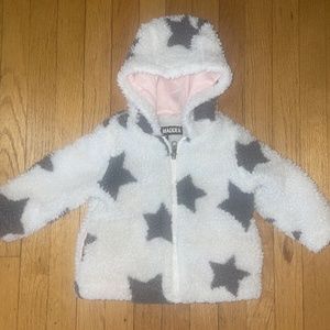 Steve Madden White and Grey Star Lined Fleece Infant Jacket Size 12 Month